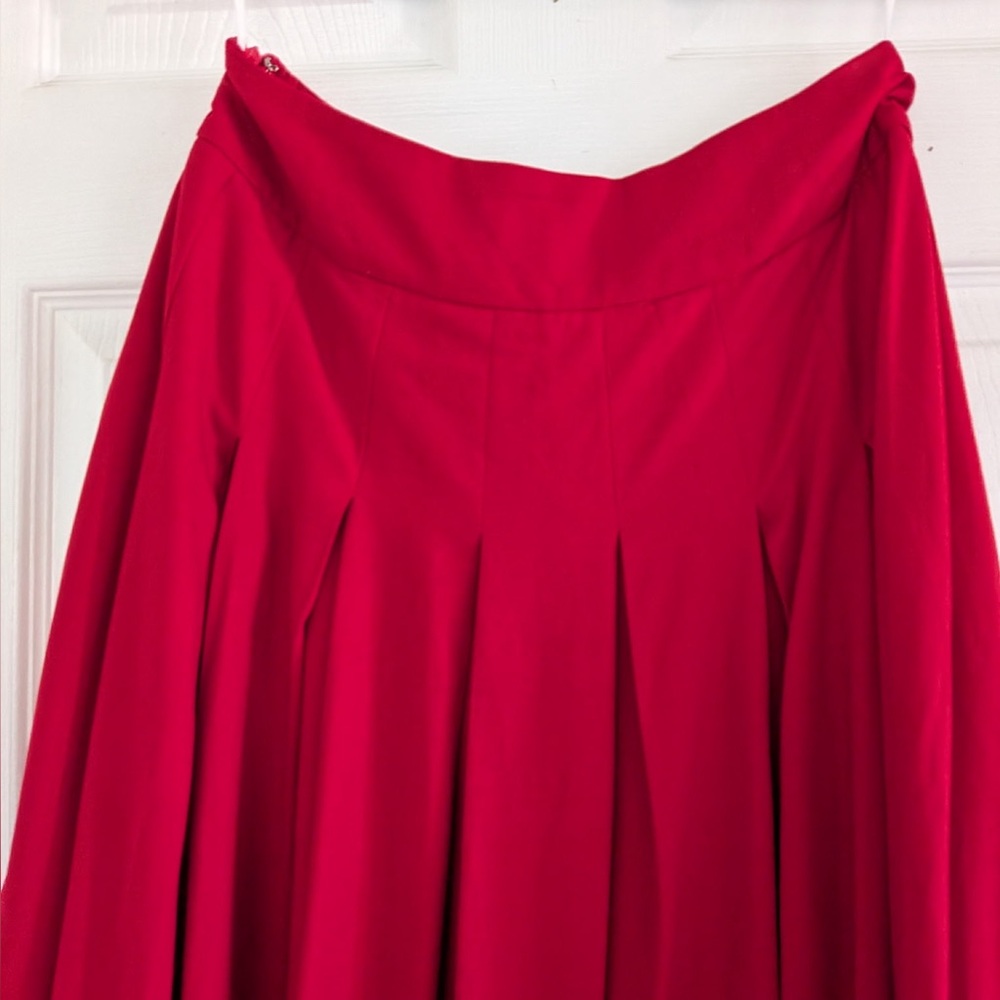 Commense Cotton & Linen Pleated Slit Skirt - Picture 7 of 13
